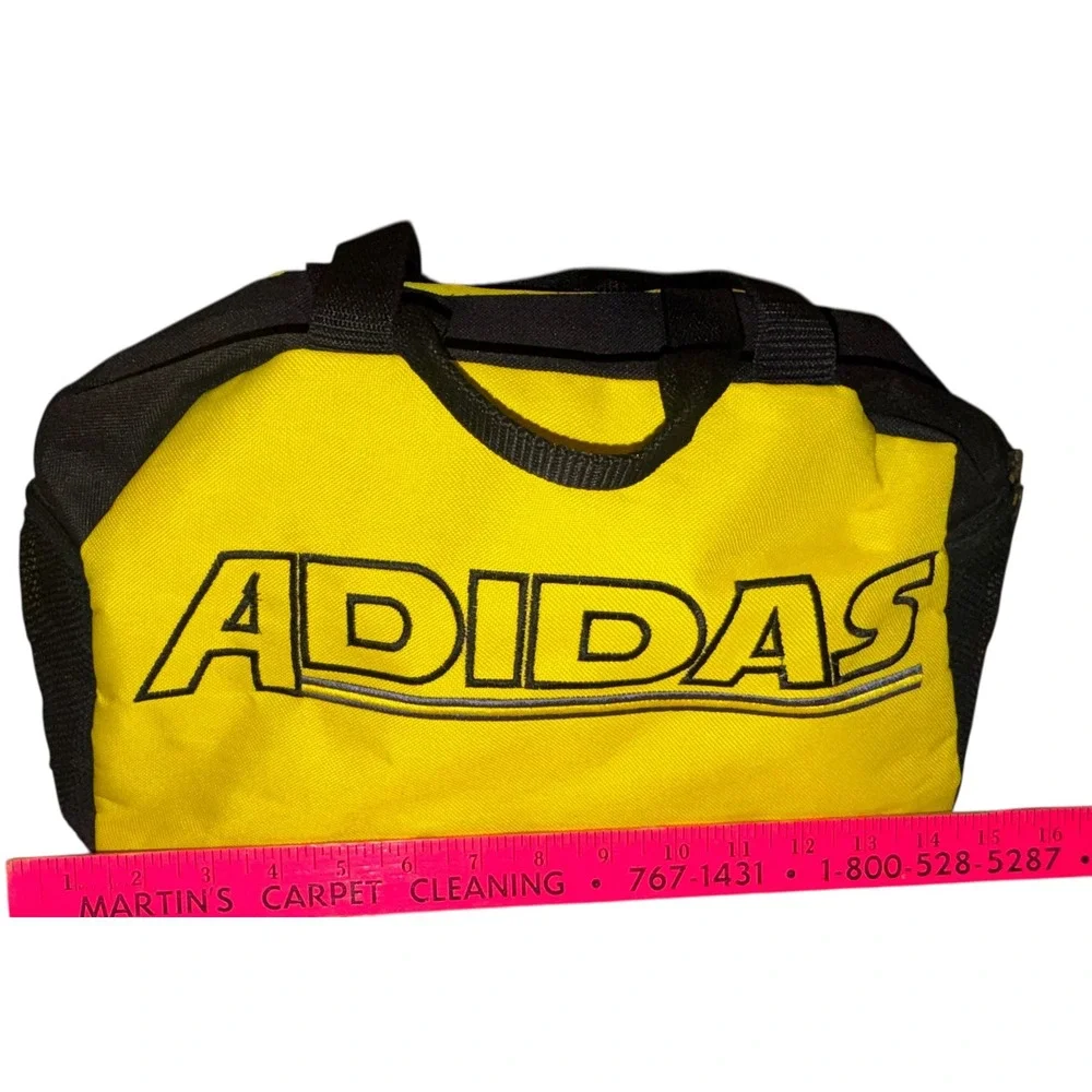 RARE Vintage Retro Adidas Made Syria Duffel Bag Yellow Black Gym Sports Travel